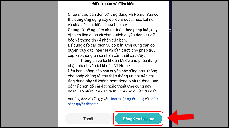 Chọn Đồng &yacute; v&agrave; tiếp tụ